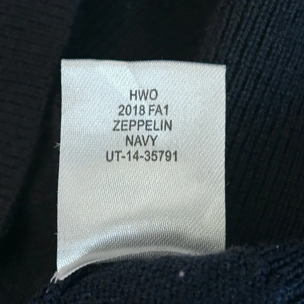 Untuckit Men's Sweater Zeppelin 100% Merino Wool Navy Blue Pullover Size XL Soft